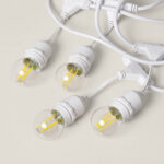 Kit Guirlande Waterproof 5.5m Blanche + 8 Ampoules LED E27 Filament 4W Blanc neutre 4000K – Image 8