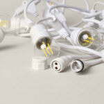Kit Guirlande Waterproof 5.5m Blanche + 8 Ampoules LED E27 Filament 4W Blanc neutre 4000K – Image 10