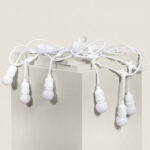 Kit Guirlande Waterproof 5.5m Blanche + 8 Ampoules LED E27 G45 3W de Couleurs Blanc
