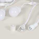 Kit Guirlande Waterproof 5.5m Blanche + 8 Ampoules LED E27 G45 3W de Couleurs Blanc – Image 11