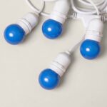 Kit Guirlande Waterproof 5.5m Blanche + 8 Ampoules LED E27 G45 3W de Couleurs Bleu – Image 10