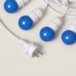 Kit Guirlande Waterproof 5.5m Blanche + 8 Ampoules LED E27 G45 3W de Couleurs Bleu – Image 11
