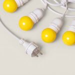 Kit Guirlande Waterproof 5.5m Blanche + 8 Ampoules LED E27 G45 3W de Couleurs Jaune – Image 11