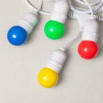 Kit Guirlande Waterproof 5.5m Blanche + 8 Ampoules LED E27 G45 3W de Couleurs Multicolore – Image 10