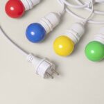 Kit Guirlande Waterproof 5.5m Blanche + 8 Ampoules LED E27 G45 3W de Couleurs Multicolore – Image 11