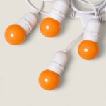 Kit Guirlande Waterproof 5.5m Blanche + 8 Ampoules LED E27 G45 3W de Couleurs Orange – Image 10
