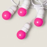 Kit Guirlande Waterproof 5.5m Blanche + 8 Ampoules LED E27 G45 3W de Couleurs Rose – Image 10