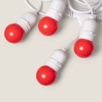 Kit Guirlande Waterproof 5.5m Blanche + 8 Ampoules LED E27 G45 3W de Couleurs Rouge – Image 9