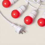 Kit Guirlande Waterproof 5.5m Blanche + 8 Ampoules LED E27 G45 3W de Couleurs Rouge – Image 10