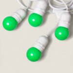 Kit Guirlande Waterproof 5.5m Blanche + 8 Ampoules LED E27 G45 3W de Couleurs Vert – Image 10