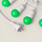 Kit Guirlande Waterproof 5.5m Blanche + 8 Ampoules LED E27 G45 3W de Couleurs Vert – Image 11