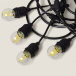 Kit Guirlande Waterproof 5.5m Noire + 8 Ampoules LED E27 Filament 4W Blanc chaud 2700K – Image 7