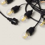 Kit Guirlande Waterproof 5.5m Noire + 8 Ampoules LED E27 Filament 4W Blanc chaud 2700K – Image 8