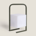 Lampe à Poser LED Portative Extérieure en Aluminium 2.5W Tiber avec Batterie Rechargeable USB Vert kaki
