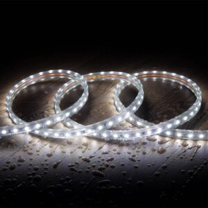 Ruban LED 220V AC 60LED/m Blanc Froid IP65 sur Mesure Largeur 14mm Coupe tous les 100cm 11 m