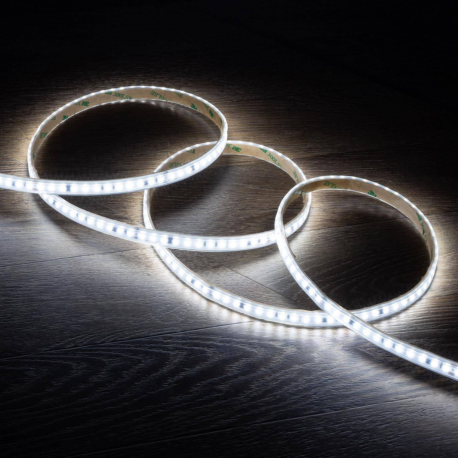 Ruban LED Dimmable 220V AC Auto-Redressement 120LED/m Blanc Froid IP65 High Lumen sur Mesure Largeur 12mm Coupe tous les 10cm Ruban LED Dimmable 220V AC Auto-Redressement 120LED/m Blanc Froid IP65 High Lumen sur Mesure Largeur 12mm Coupe tous les 10cm