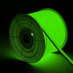 Ruban LED Néon Dimmable 220V BOBINE 50m Vert Semi-Circulaire 180º 7.5W/m Coupe 100cm IP67