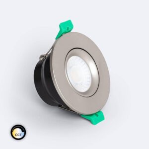 Spot Downlight Ignifuge LED 5-8W Rond Dimmable IP65 Coupe Ø 65 mm Design Ajustable Argent