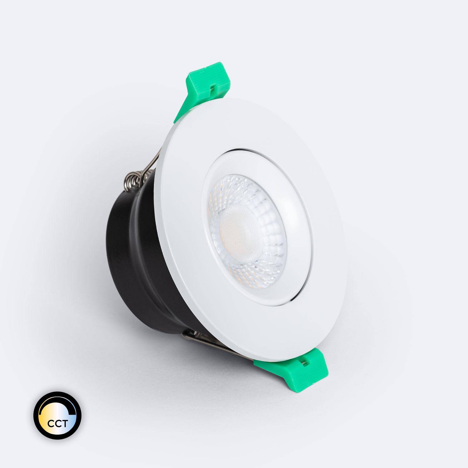 Spot Downlight Ignifuge LED 5-8W Rond Dimmable IP65 Coupe Ø 65 mm Design Ajustable Blanc Spot Downlight Ignifuge LED 5-8W Rond Dimmable IP65 Coupe Ø 65 mm Design Ajustable Blanc