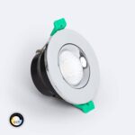 Spot Downlight Ignifuge LED 5-8W Rond Dimmable IP65 Coupe Ø 65 mm Design Ajustable Chromé