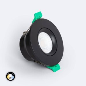 Spot Downlight Ignifuge LED 5-8W Rond Dimmable IP65 Coupe Ø 65 mm Design Ajustable Noir