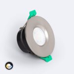 Spot Downlight Ignifuge LED 5-8W Rond Dimmable IP65 Coupe Ø 65 mm Design Argent