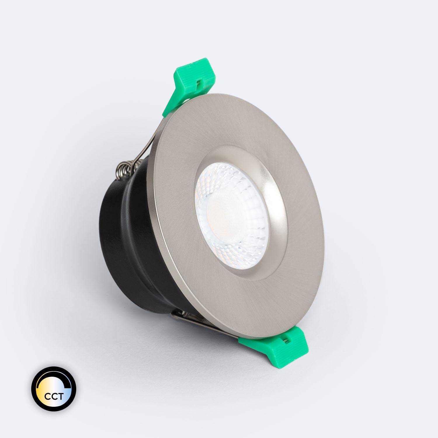 Spot Downlight Ignifuge LED 5-8W Rond Dimmable IP65 Coupe Ø 65 mm Design Argent Spot Downlight Ignifuge LED 5-8W Rond Dimmable IP65 Coupe Ø 65 mm Design Argent