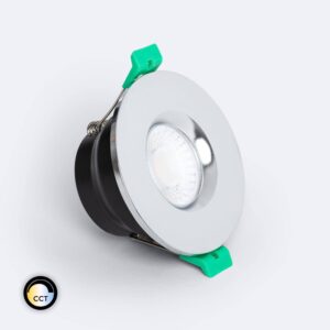 Spot Downlight Ignifuge LED 5-8W Rond Dimmable IP65 Coupe Ø 65 mm Design Chromé