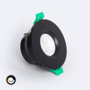 Spot Downlight Ignifuge LED 5-8W Rond Dimmable IP65 Coupe Ø 65 mm Design Noir