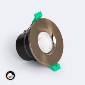 Spot Downlight Ignifuge LED 5-8W Rond Dimmable IP65 Coupe Ø 65 mm Solid Design Sélectionnable (chaud-neutre) Doré