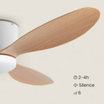 Ventilateur de Plafond avec Éclairage Silencieux DC Weimar Blanc / Bois – Image 10