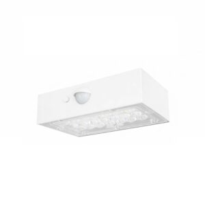 Applique murale solaire blanche rectangulaire rechargeable PIR
