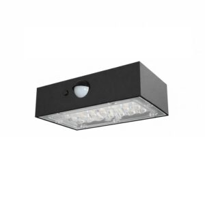 Applique murale solaire LED noire rechargeable avec détecteur PIR