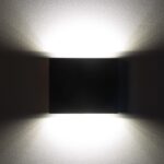 Applique murale extérieure LED carrée noire aluminium up & down – Image 2