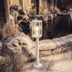 Balise extérieure sur pied blanche 68 cm verre et aluminium – Image 14