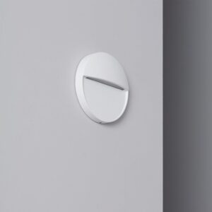 Balise LED Extérieure Murale 4W en Saillie Ronde Jade Blanche