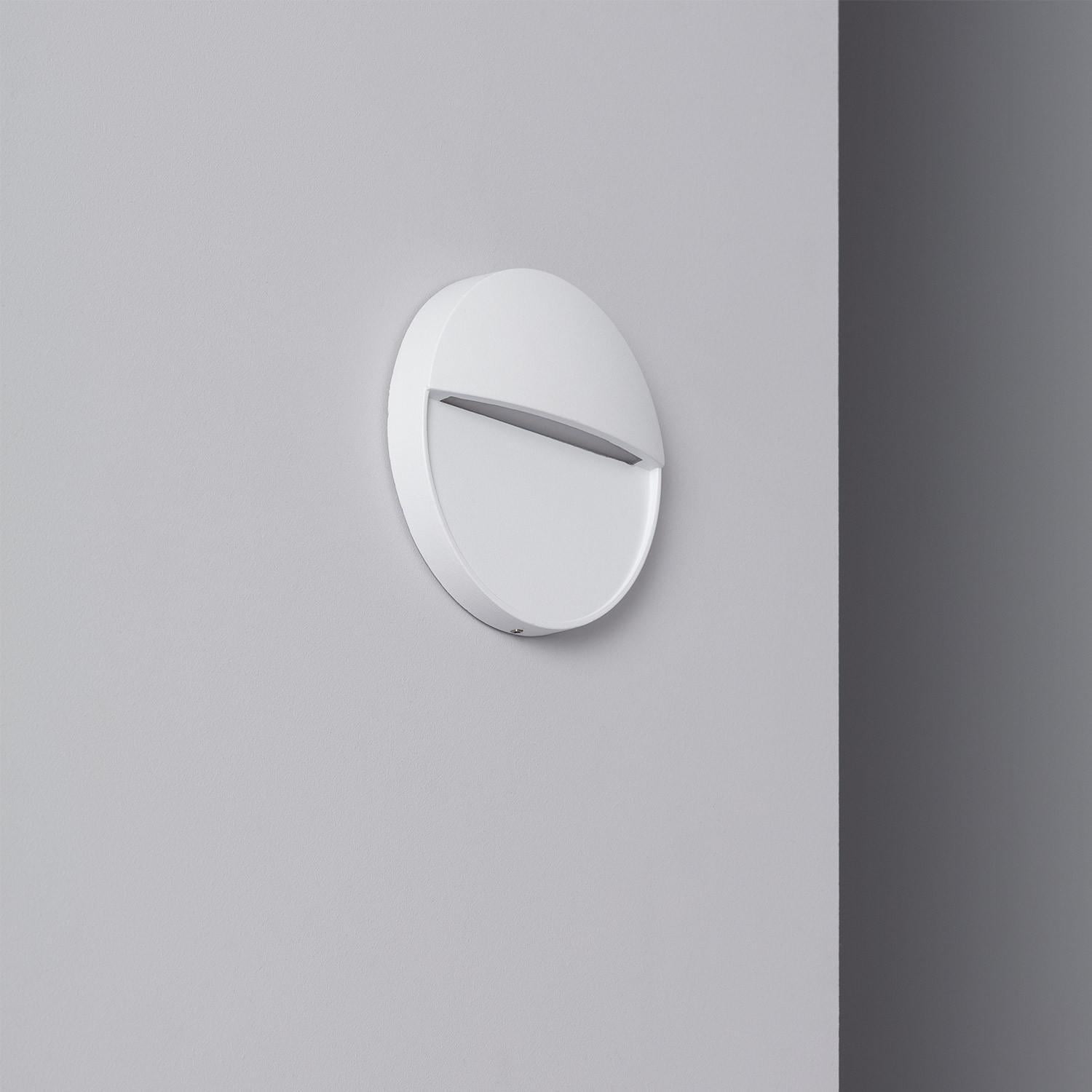 Balise LED Extérieure Murale 4W en Saillie Ronde Jade Blanche Balise LED Extérieure Murale 4W en Saillie Ronde Jade Blanche