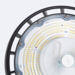 Cloche LED industrielle UFO noire aluminium suspension – Image 2