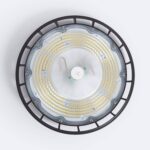 Cloche LED industrielle UFO noire aluminium suspension – Image 3