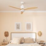 Ventilateur de Plafond LED Extérieur Mersin Blanc Bois 132cm Moteur DC – Image 2