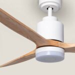 Ventilateur de Plafond LED Extérieur Mersin Blanc Bois 132cm Moteur DC – Image 5