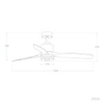 Ventilateur de Plafond LED Extérieur Mersin Blanc Bois 132cm Moteur DC – Image 8