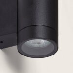 Applique murale extérieure cylindrique en aluminium noir GU10 – Image 9