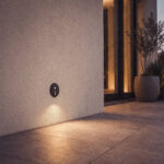 Balise encastrée murale LED ronde noire aluminium pour extérieur – Image 7