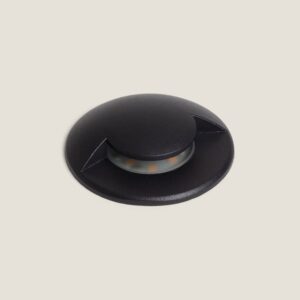 Balise encastrée LED ronde noire aluminium IP67 blanc neutre