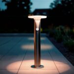 Balise solaire sur pied inox gris 45 cm LED avec détecteur – Image 17