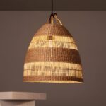 Suspension extérieure tressée en fibres naturelles beige Ø36 cm – Image 3