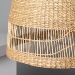 Suspension extérieure tressée en fibres naturelles beige Ø36 cm – Image 5