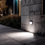 Applique murale extérieure ronde LED aluminium noire – Image 10