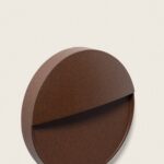 Applique murale extérieure LED ronde brune en aluminium saillie – Image 12